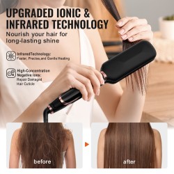 Hiusten suoristaja 2-tuumainen titaanilämpölevy infrapunatekniikka negatiiviset ionit yksitoista lämpötila-asetusta LCD-näyttö