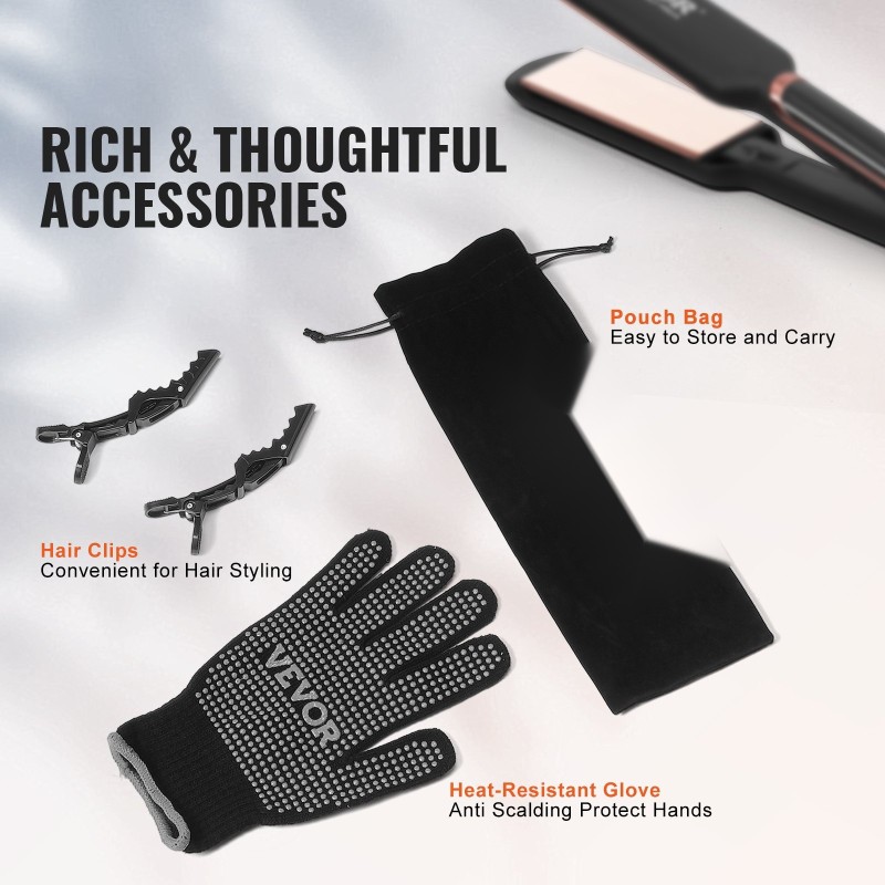 Hiusten suoristaja 2-tuumainen titaanilämpölevy infrapunatekniikka negatiiviset ionit yksitoista lämpötila-asetusta LCD-näyttö