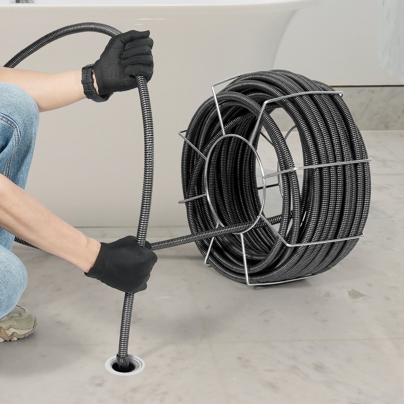 Viemärin puhdistuskaapeli massiivisydäminen jousiteräs 19 millimetriä 100–200 millimetriä putkille 4 leikkuria