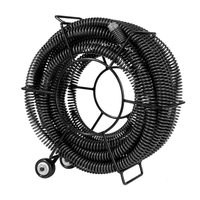 Viemärin puhdistuskaapeli jousiteräs 60 jalkaa 30 mm 6 leikkuupäätä 50–200 mm putkille