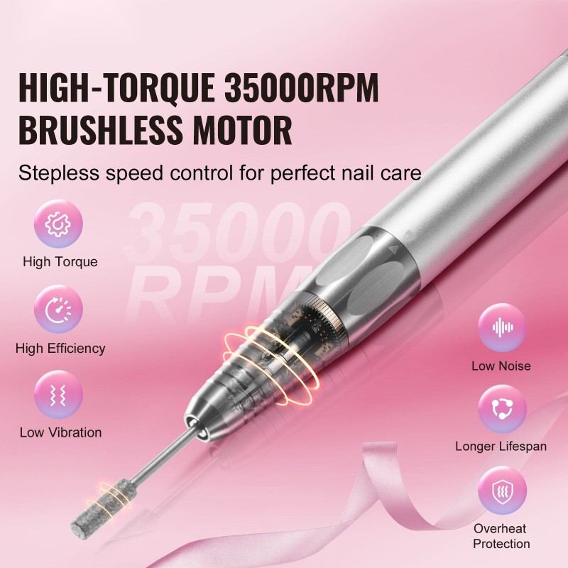 Akkukäyttöinen sähkökynsiviila harjaton moottori 35000 kierrosta minuutissa 2500 mAh akku lataustelakalla