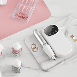 Sähköinen ladattava kynsipora alumiinirunko 2000mAh 35000RPM LCD-näyttö 6 hiontapäätä 50 hiomanauhaa