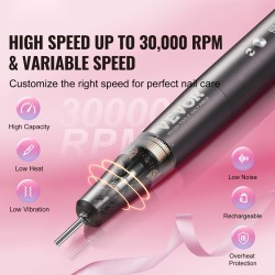 Langaton ladattava kynsiporakone CNC-alumiinirunko 650 mAh 50 kpl hiomanauhoja