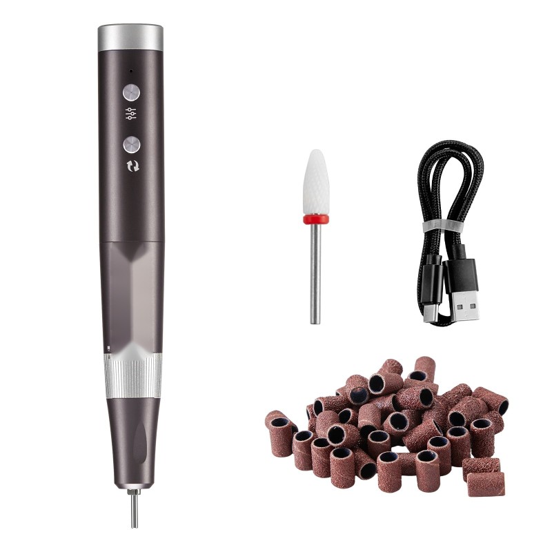 Langaton ladattava kynsiporakone CNC-alumiinirunko 650 mAh 50 kpl hiomanauhoja