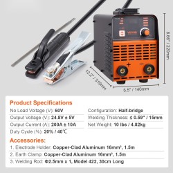 Puikkohitsaus- ja Lift TIG -hitsauskone 220V 200A kannettava LED-näyttö