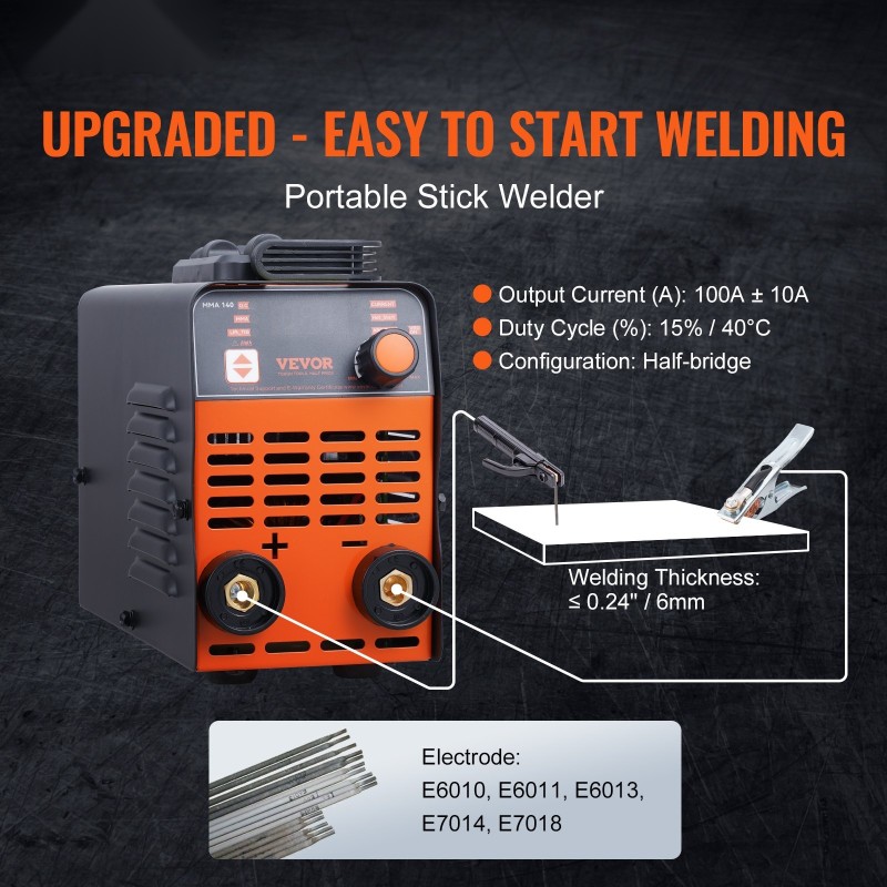 Puikkohitsauskone 220V 140A kaksitoiminen ARC Lift TIG suuri LED-näyttö