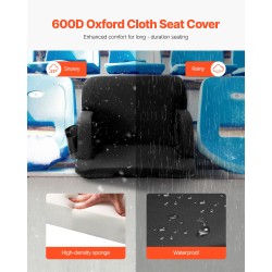 Taitettava leveä pehmustettu stadionistuin selkänojalla 600D vedenpitävä kangas olkahihnoilla 2 kappaletta