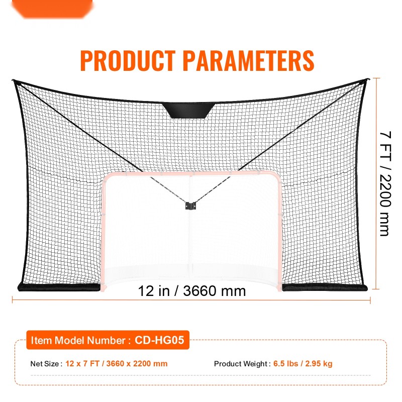 Jääkiekon taustaverkko 3660x2200 mm vahvistettu ja säänkestävä hiekkasäkeillä