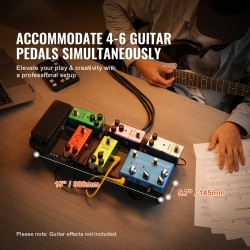 Kitarapedaalilauta 6063-alumiiniseos 380 x 145 mm 4–6 pedaalille kantolaukulla