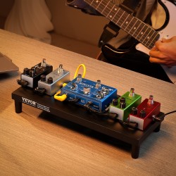 Kitarapedaalilauta 6063-alumiiniseos 380 x 145 mm 4–6 pedaalille kantolaukulla