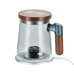 Vetyvesikuppi 400 ml borosilikaattilasinen ABS rakenteella langattomalla latausalustalla