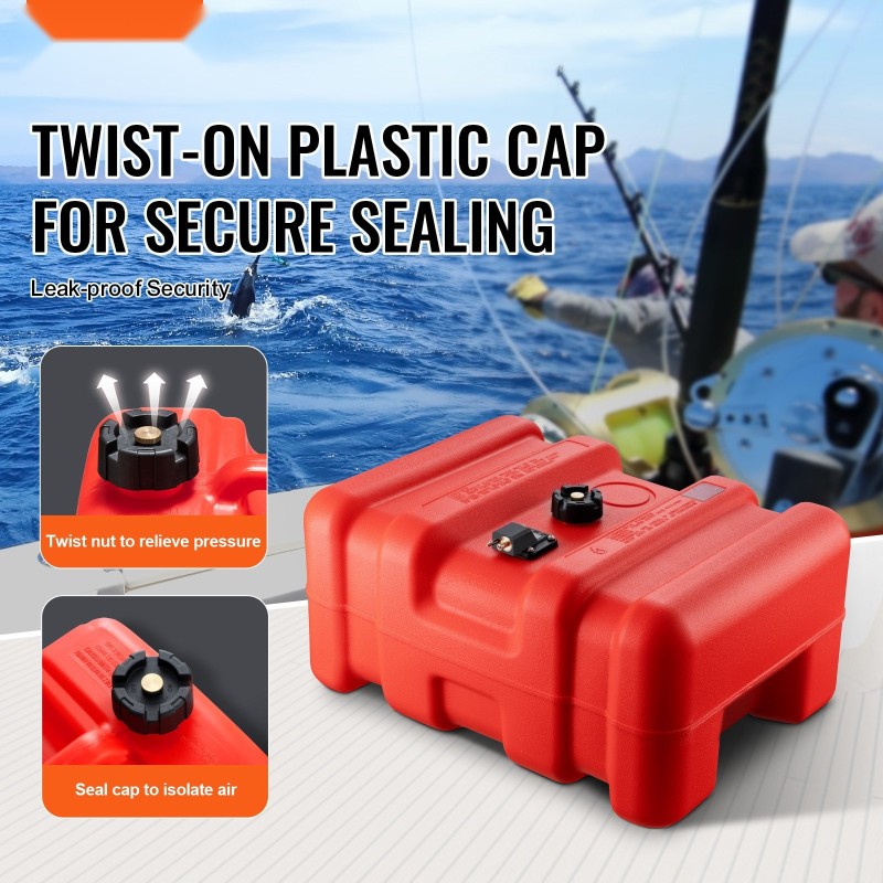 Meripolttoainesäiliö 55 l siirrettävä suurtiheyksinen polyeteeni perämoottoriveneille polttoaineletku punainen