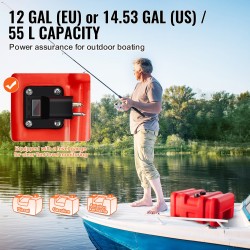 Meripolttoainesäiliö 55 l siirrettävä suurtiheyksinen polyeteeni perämoottoriveneille polttoaineletku punainen