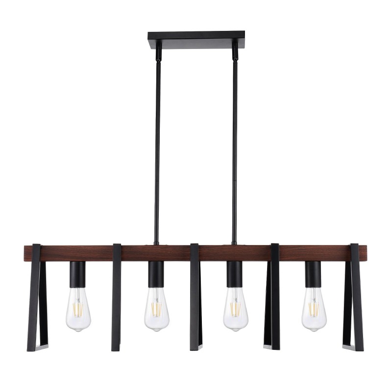 4-valoinen metallinen riippuvalaisin keittiösaarekkeelle E27-kanta enintään 60 watin säädettävä korkeus