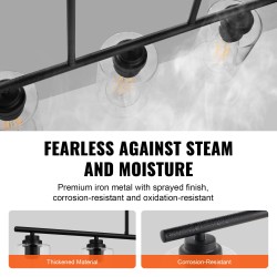 Saarekevalaisin 5-valoinen metallirunkoinen kirkkailla lasivarjostimilla E27-kantainen säädettävällä korkeudella