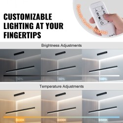 Lineaarinen LED-riippuvalaisin 119,4 cm 20 W metalli-akryyli himmennettävä kaukosäätimellä 3000–6000K