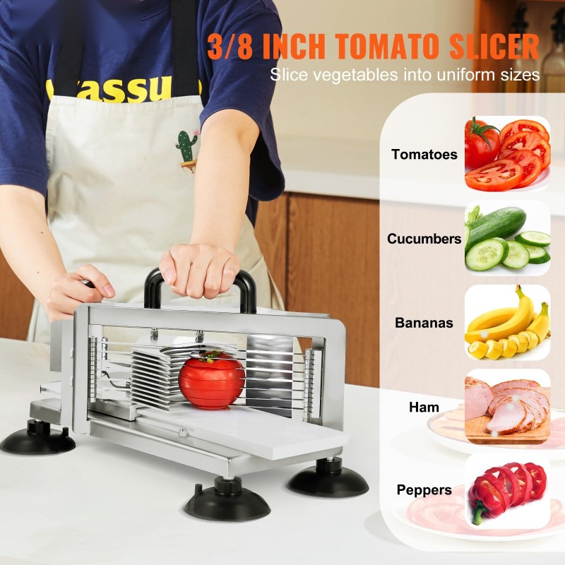 Manuaalinen tomaattileikkuri 420J1 ruostumaton teräs 3/8 tuuman sahalaitaiset terät