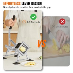 Manuaalinen vaakaleikkuri puolituumaisella ruostumattomalla terällä alumiiniseosrunko imukuppijaloilla vihanneksille ja