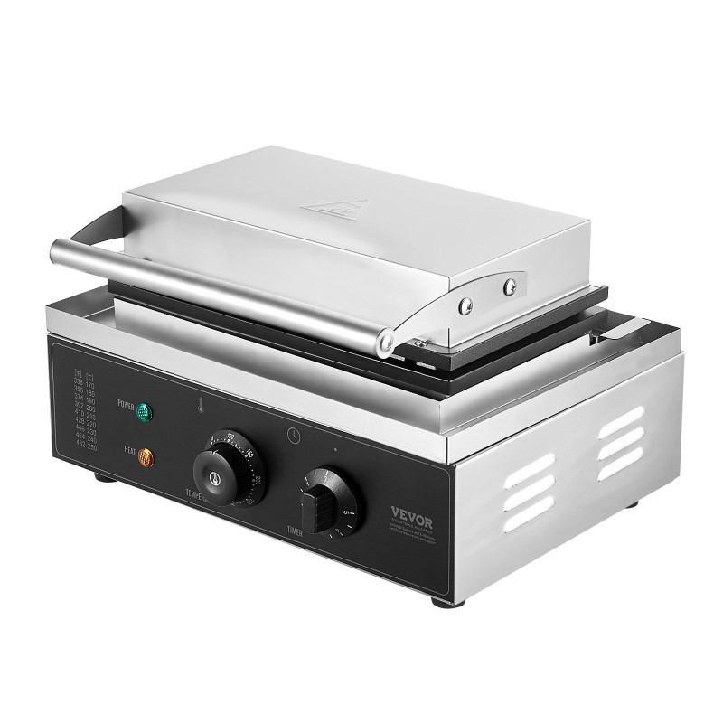 Vohvelirauta ammattikäyttöön 10 suorakaiteista vohvelia tarttumaton paistopinta ruostumaton teräs