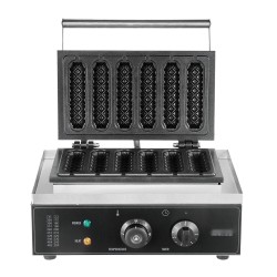 Vohvelitikkukone 6 paikkainen 1500W ruostumaton teräs tarttumaton paistopinta kahviloihin ja kotiin