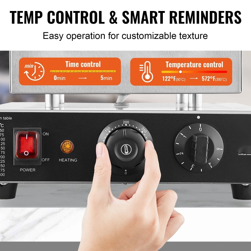 Hollantilainen pannukakkupaistokone 9 paistopaikkaa 76 mm tarttumaton paistopinta ruostumaton teräs