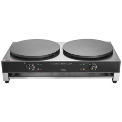 Sähkökrepintekijä kaksipäinen ruostumaton teräs 3400 wattia pyöreät tasaiset levyt pöytämallinen ammattikäyttöön