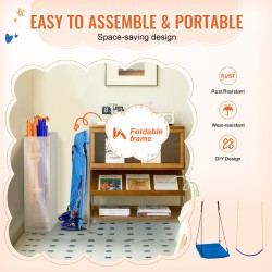 Keinusetti teräsrunko kuusi toimintoa sisältää keinut trapetsin kiipeilytelineen koripallorenkaan kahdensadan kilogramman