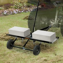 Vedettävä sammalharava Q235-teräs 40-tuumainen 20 jousiteräspiikkiä ATV-ajoneuvoille ja ajettaville ruohonleikkureille