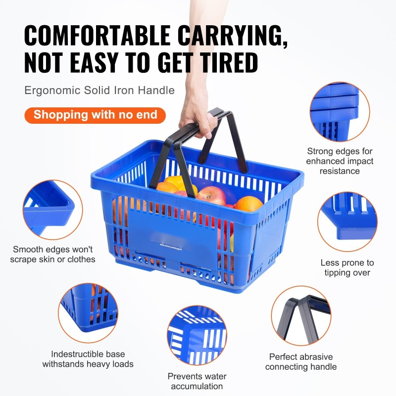 Ostoskorisetti 12 koria 24 l PE-muovi sininen pinottava teline myymäläkäyttöön