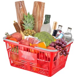 Muovinen ostoskori 21 litraa 20 kpl PE-muovi koriteline myymäläkäyttöön