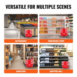 Muovinen ostoskori 21 l 12 kpl metallinen teline punainen kauppakäyttöön