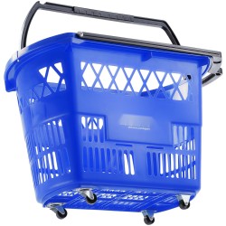 PE muovinen pinottava ostoskori pyörillä 39L 6 korin setti myymäläkäyttöön