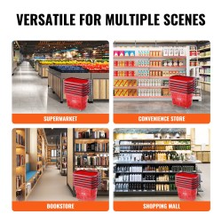 Ostoskorisetti 6 kpl PE-muovisia 39 l rullattavia pyörällisiä myymäläkoreja