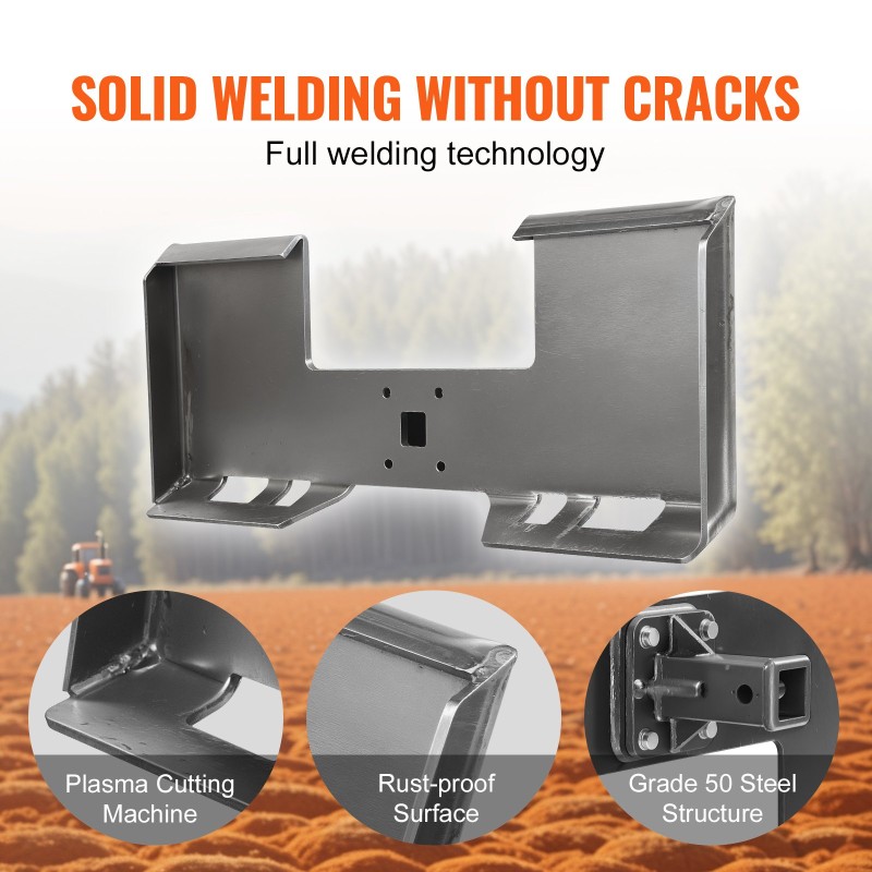 Pikakiinnitteinen kuormaajalevy 50-luokan teräs 9,5 mm 45 tuuman sisäleveys 2,28 tuuman vetovastaanotin