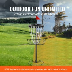 Frisbeegolf-kori teräs kaksikymmentäneljä galvanoitua ketjua musta sisä- ja ulkokäyttöön