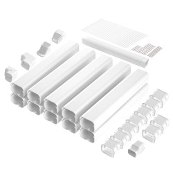 Putkikanavasarja PVC ja PE 76,2 mm leveä 5400 mm pitkä valkoinen maalattavissa