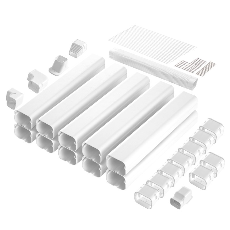 Putkikanavasarja PVC ja PE 76,2 mm leveä 5400 mm pitkä valkoinen maalattavissa