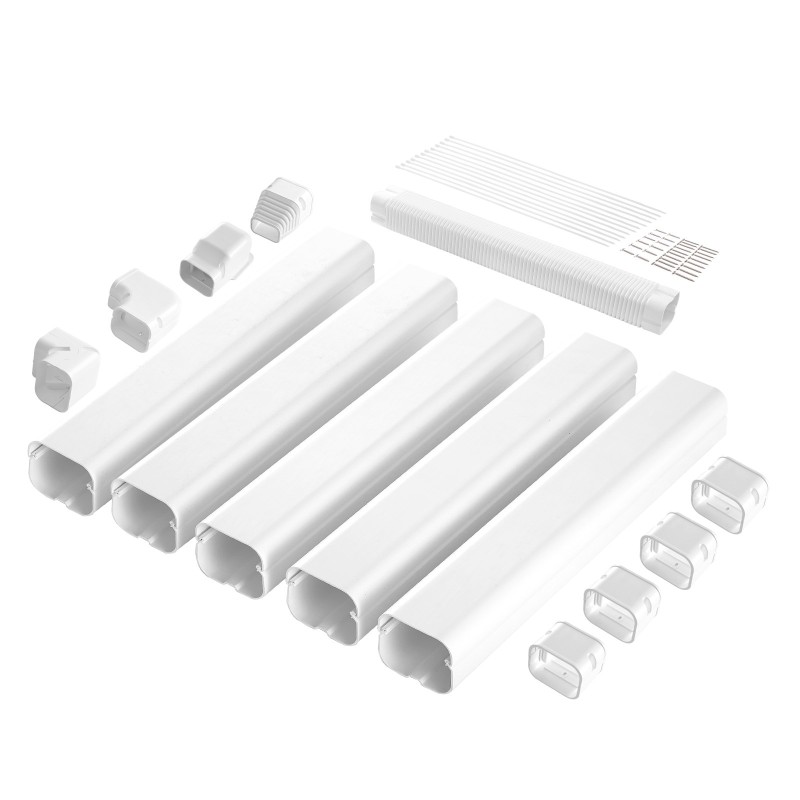 Putkikanaalisarja PVC- ja PE-muovista 76 millimetriä leveä 3110 millimetriä pitkä valkoinen ilmastointilaitteille