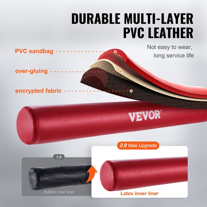 Seinään kiinnitettävä nyrkkeilytanko hiiliteräsrunko PVC-nahkainen säkki 360-asteinen korkeussäädettävä