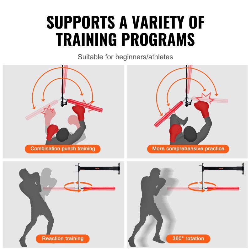 Seinään kiinnitettävä nyrkkeilytanko hiiliteräsrunko PVC-nahkainen säkki 360-asteinen korkeussäädettävä