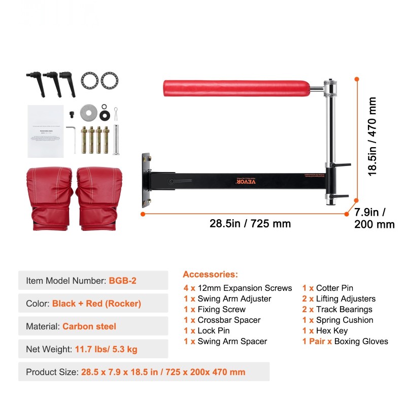 Seinään kiinnitettävä nyrkkeilytanko hiiliteräsrunko PVC-nahkainen säkki 360-asteinen korkeussäädettävä