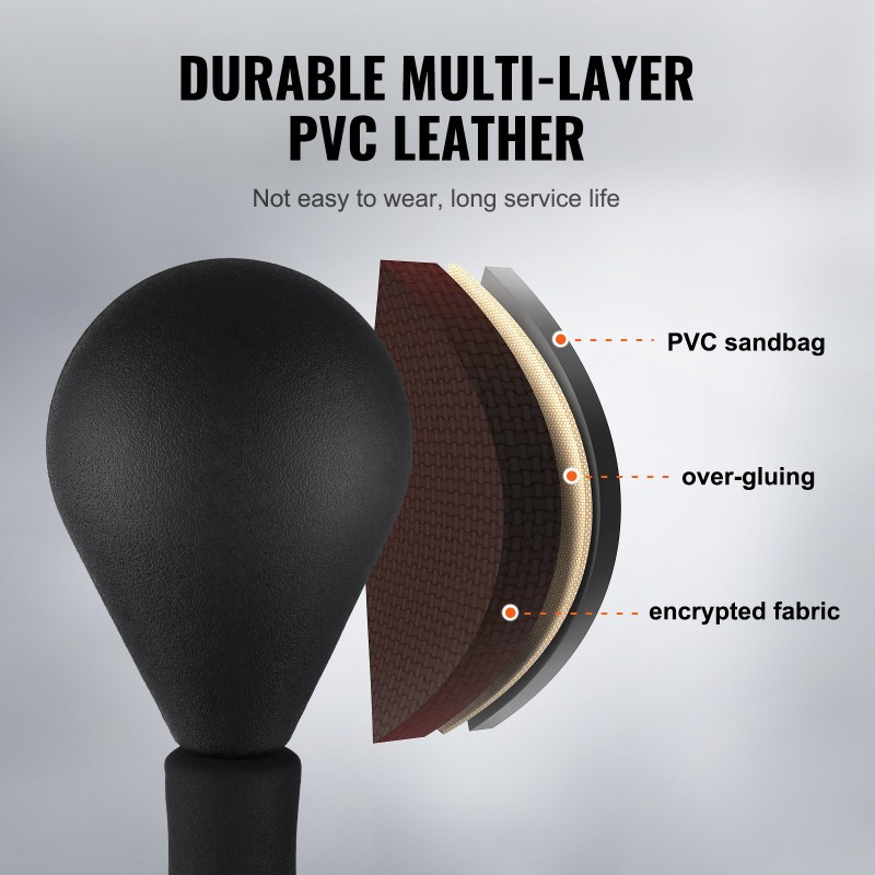 Vapaasti seisova korkeussäädettävä refleksinyrkkeilypussi hiiliteräsrunko sisältää nyrkkeilyhanskat musta