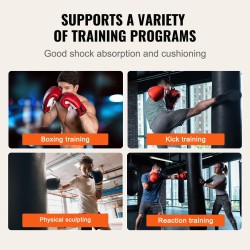 Ripustettava PVC-nahkainen nyrkkeilysäkki 121,9 cm täyttämätön setti hanskat aikuisille 360° kääntyvä ripustus