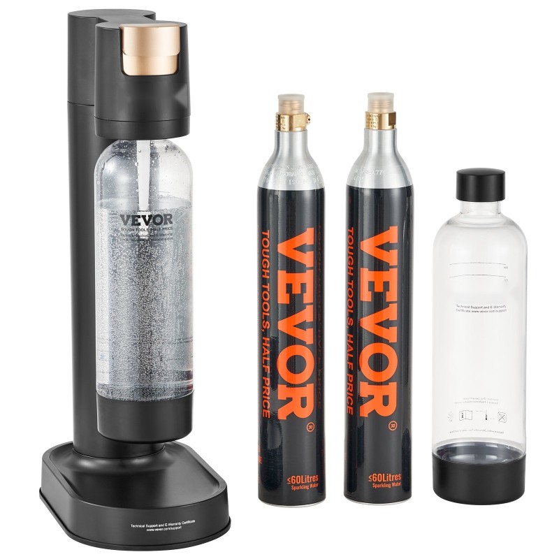 Soodavesikone ABS-runko 2 kpl 1 l BPA-vapaat PET-pullot 2 CO2-sylinteriä kotikäyttöön