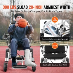 Sähköpyörätuoli kokoontaitettava alumiiniseos istuimen leveys 50,8 senttimetriä kantavuus 136 kilogrammaa säädettävä selkänoja