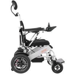 Sähköpyörätuoli kokoontaitettava alumiiniseos istuimen leveys 50,8 senttimetriä kantavuus 136 kilogrammaa säädettävä selkänoja