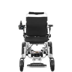 Sähköpyörätuoli taittuva alumiiniseosrunko 136 kg kantavuus säädettävä selkänoja 20 km toimintamatka