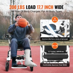 Taitettava alumiinirunkoinen sähköpyörätuoli kantavuus 136 kg toimintasäde 20 km