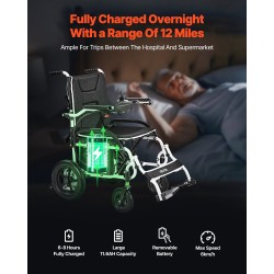 Sähköpyörätuoli alumiiniseosrunko kevyt 100 kg kantavuus kokoontaitettava 19,3 km toimintasäteellä