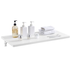 Seinään kiinnitettävä taittopöytä lastulevy valkoinen 1200 x 500 mm kuormankesto 91 kg